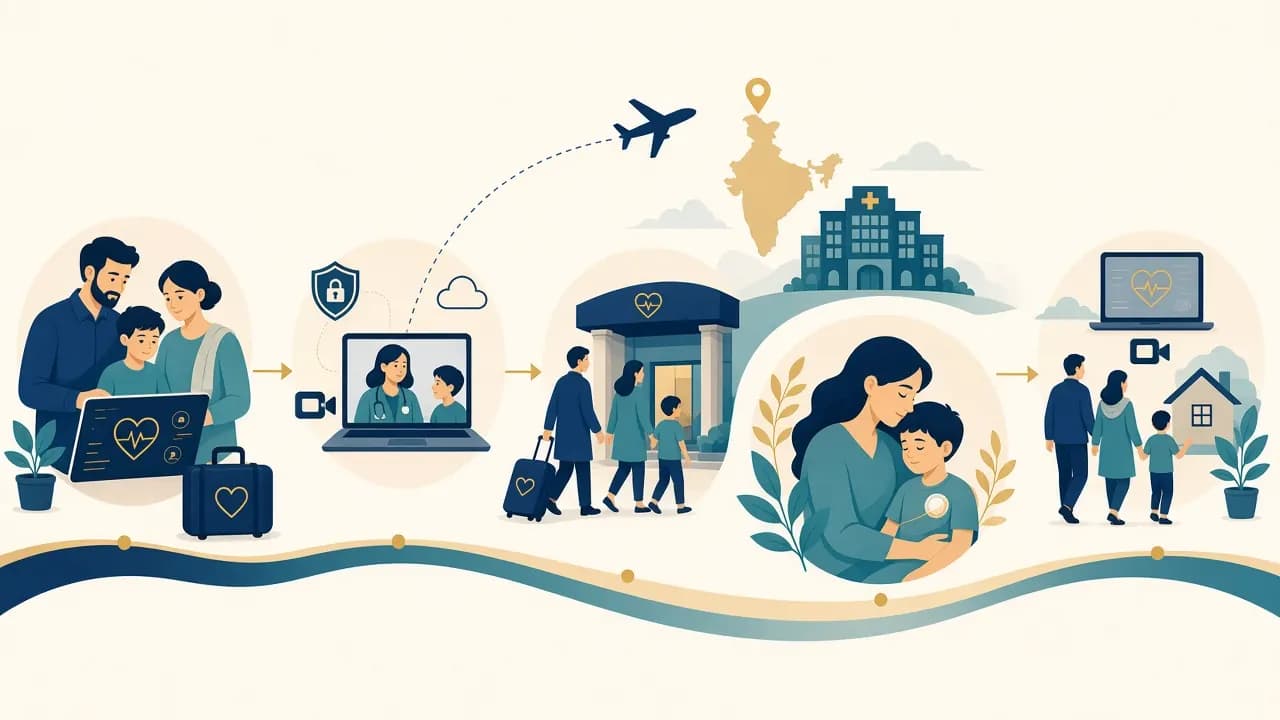 International family records, travel and follow-up journey for AVSD repair