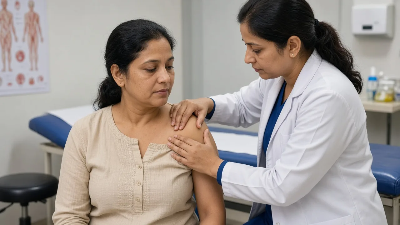 Underarm and collarbone lymph-node examination for regional breast cancer recurrence