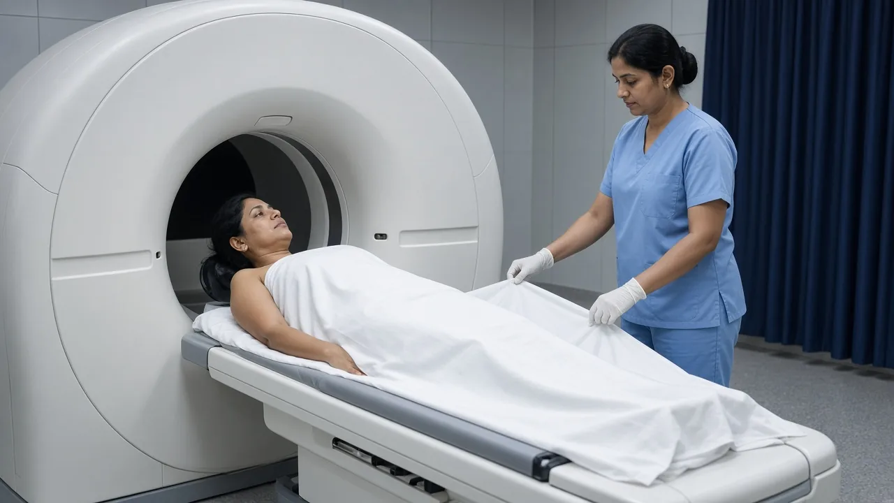 Restaging CT scan used when breast cancer recurrence needs to be mapped in the body