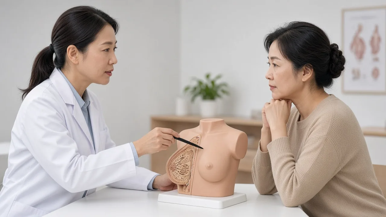 Educational illustration of overlapping geometric shapes used as the breast-reconstruction treatment hero