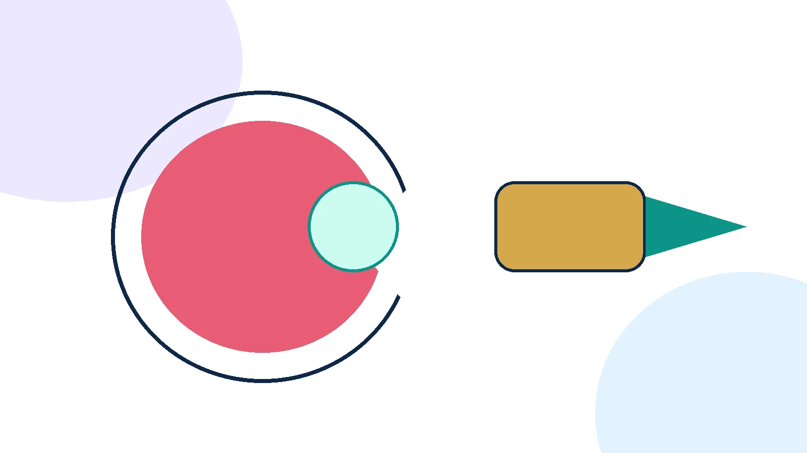 Unlabeled schematic of a tumour receptor and a matching targeted medicine